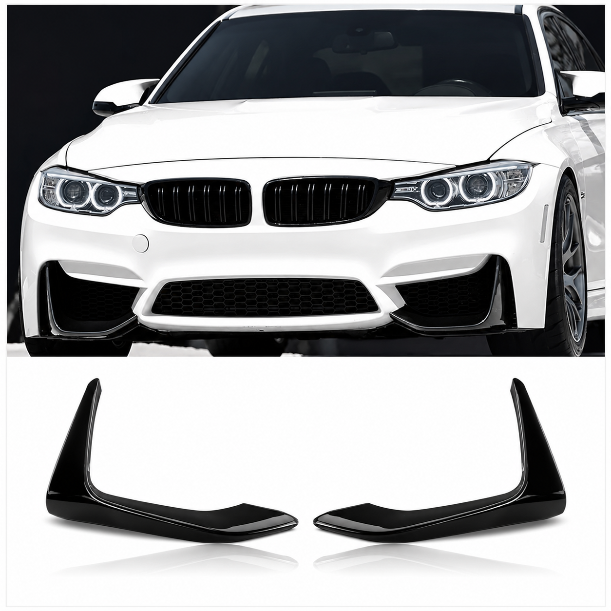 BMW F80M3/F82M4 LOWER SPLITTERS GLOSS BLACK